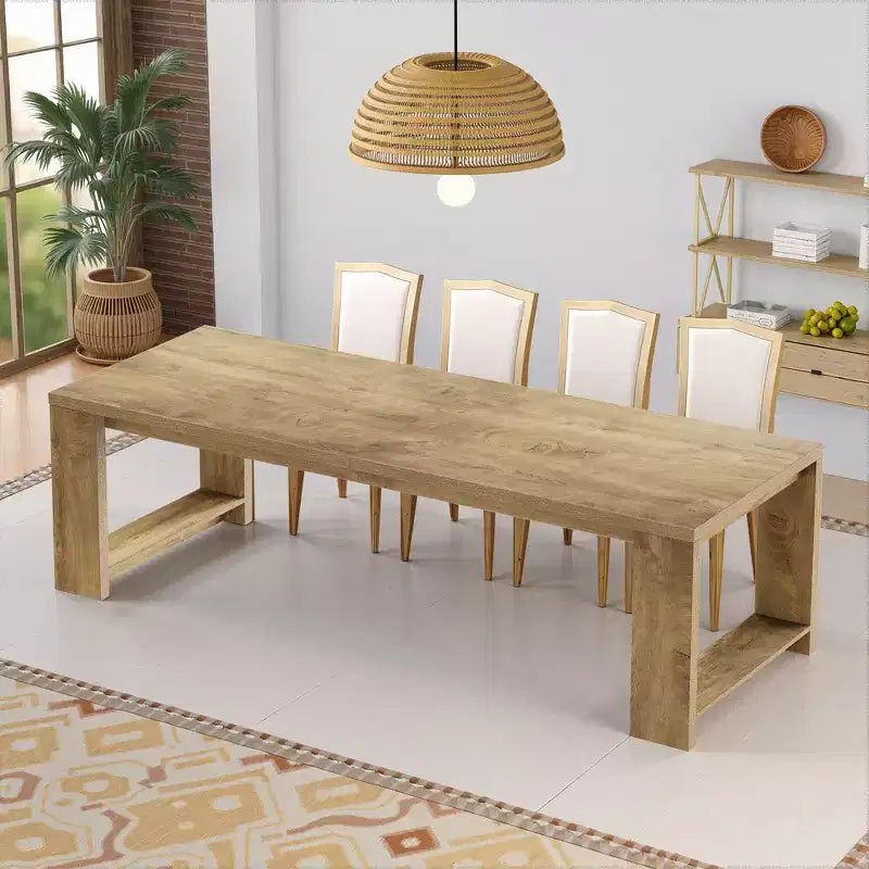 MAYEERTY 86.61 Grande Table de Salle à Manger Spacieuse, Bureau Multifonctionnel avec Pieds Larges Robustes et Montage Facile