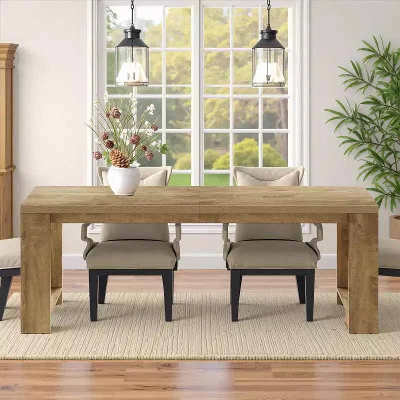 MAYEERTY 86.61 Grande Table de Salle à Manger Spacieuse, Bureau Multifonctionnel avec Pieds Larges Robustes et Montage Facile