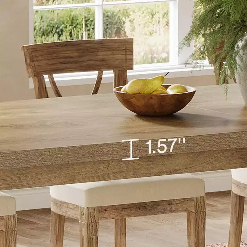 MAYEERTY 86.61 Grande Table de Salle à Manger Spacieuse, Bureau Multifonctionnel avec Pieds Larges Robustes et Montage Facile