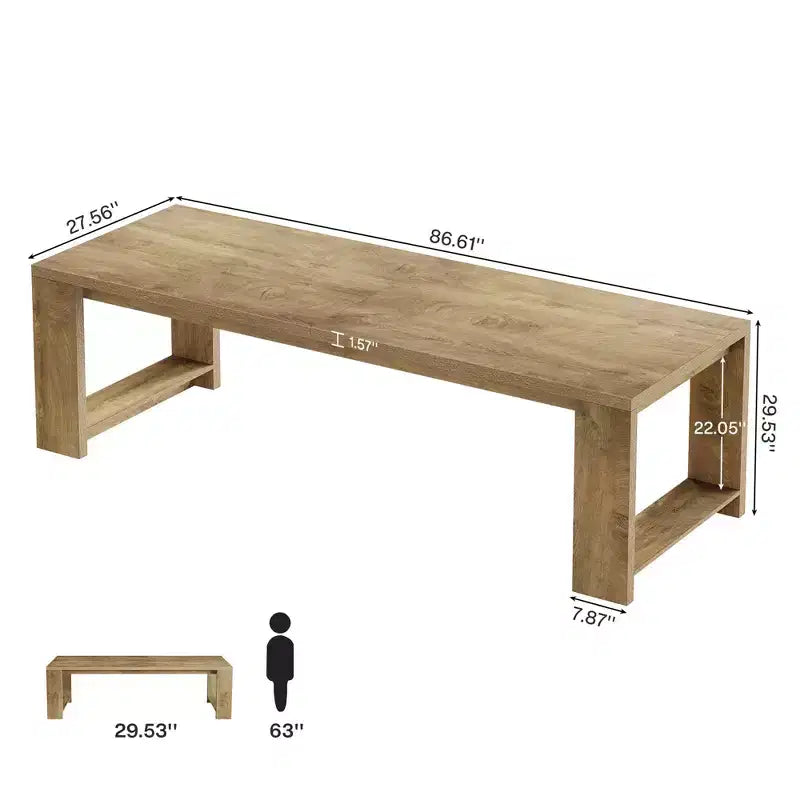 MAYEERTY 86.61 Grande Table de Salle à Manger Spacieuse, Bureau Multifonctionnel avec Pieds Larges Robustes et Montage Facile