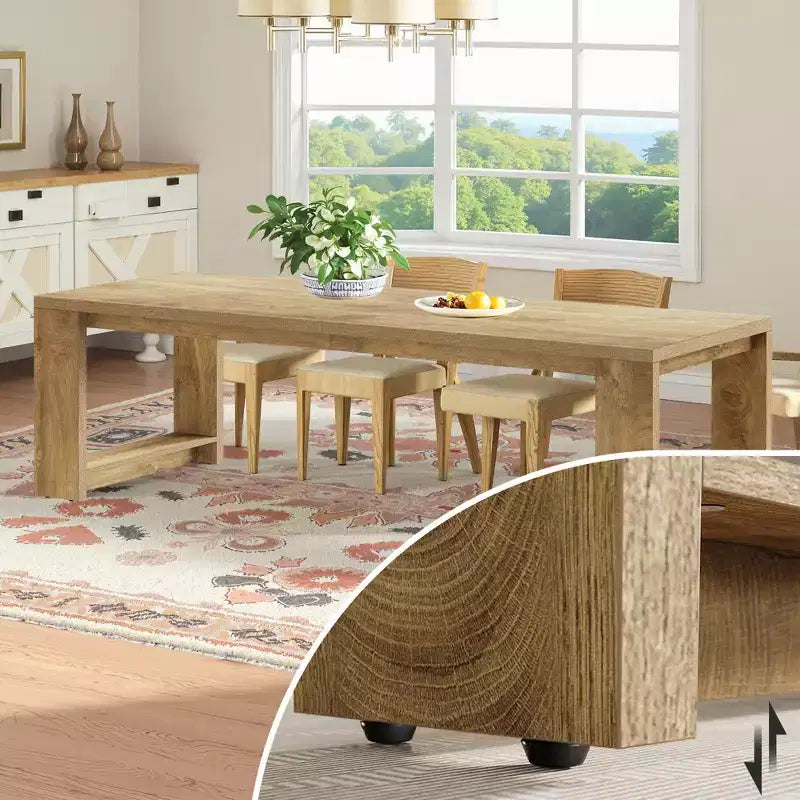 MAYEERTY 86.61 Grande Table de Salle à Manger Spacieuse, Bureau Multifonctionnel avec Pieds Larges Robustes et Montage Facile