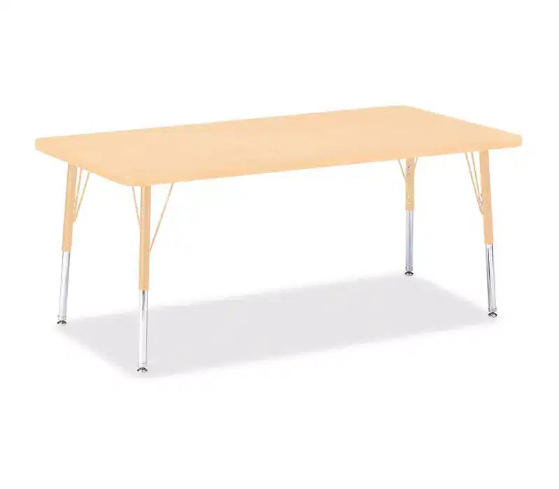 Jonti-Craft Berries Elementary Maple Top/Edge Rectangle Table 30 x 60 in Beige