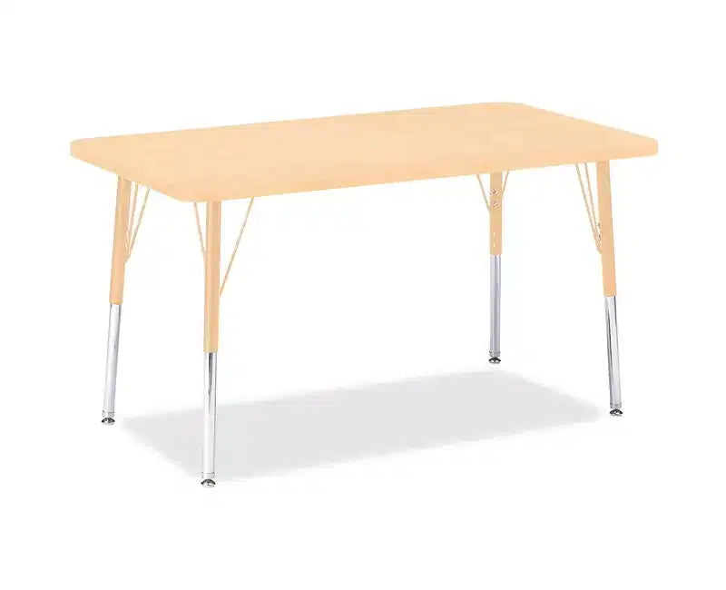 Table rectangulaire Jonti-Craft Berries avec plateau et bord en érable, hauteur adulte (24 x 36)