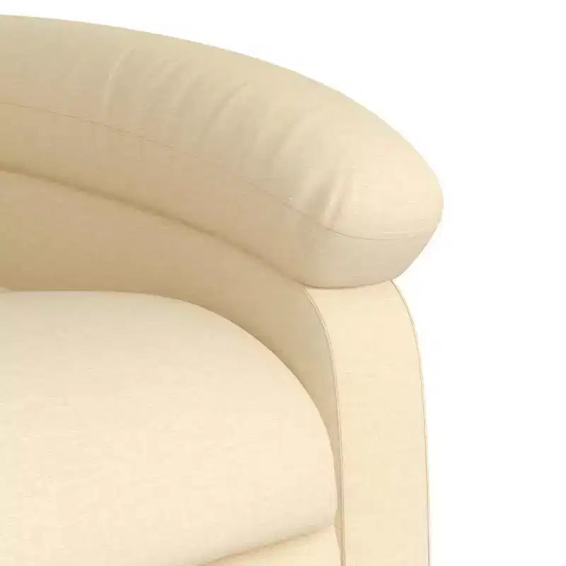 vidaXL Fauteuil inclinable électrique releveur - Tissu crème, repose-pieds et dossier motorisés, rembourrage confortable, siège de cinéma maison