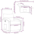vidaXL Fauteuil inclinable électrique releveur - Tissu crème, repose-pieds et dossier motorisés, rembourrage confortable, siège de cinéma maison
