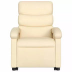 vidaXL Fauteuil inclinable électrique releveur - Tissu crème, repose-pieds et dossier motorisés, rembourrage confortable, siège de cinéma maison
