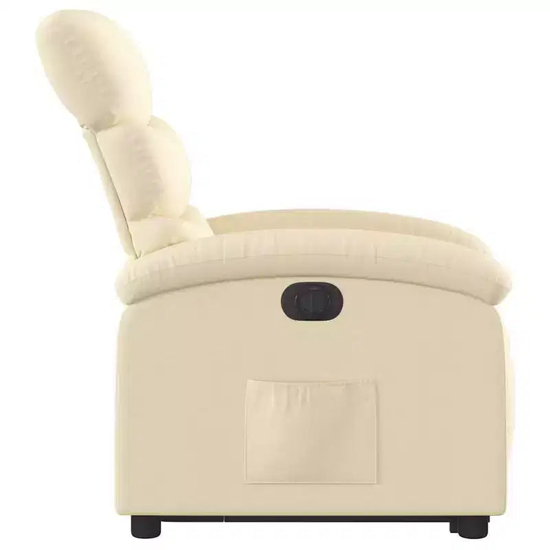 vidaXL Fauteuil inclinable électrique releveur - Tissu crème, repose-pieds et dossier motorisés, rembourrage confortable, siège de cinéma maison