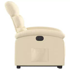 vidaXL Fauteuil inclinable électrique releveur - Tissu crème, repose-pieds et dossier motorisés, rembourrage confortable, siège de cinéma maison