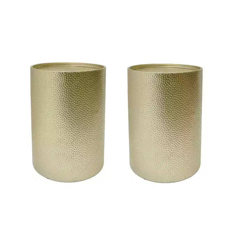 Okak Lot de 2 tables d'appoint, tables de bout modernes en métal pour l'intérieur et l'extérieur, tables basses décoratives pour le jardin, le salon, la cour, le balcon