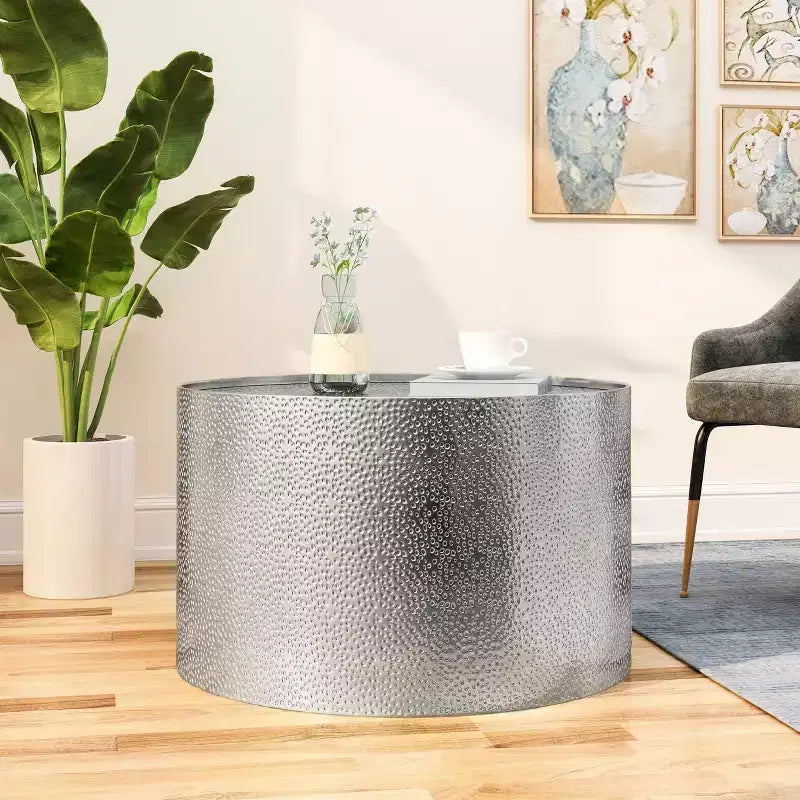 Okak Lot de 2 tables d'appoint, tables de bout modernes en métal pour l'intérieur et l'extérieur, tables basses décoratives pour le jardin, le salon, la cour, le balcon