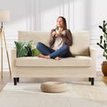 Dyonery 50'' corduroy sofa, comfortable small sofa, living room, small sofa with deep seat spring pads, solid wood frame, tool-free assembly