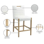 Meridian Furniture, Tabouret de comptoir Aimee en similicuir crème