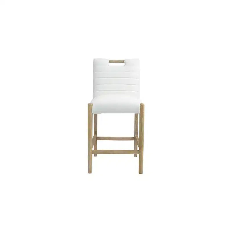 Meridian Furniture, Tabouret de comptoir Aimee en similicuir crème