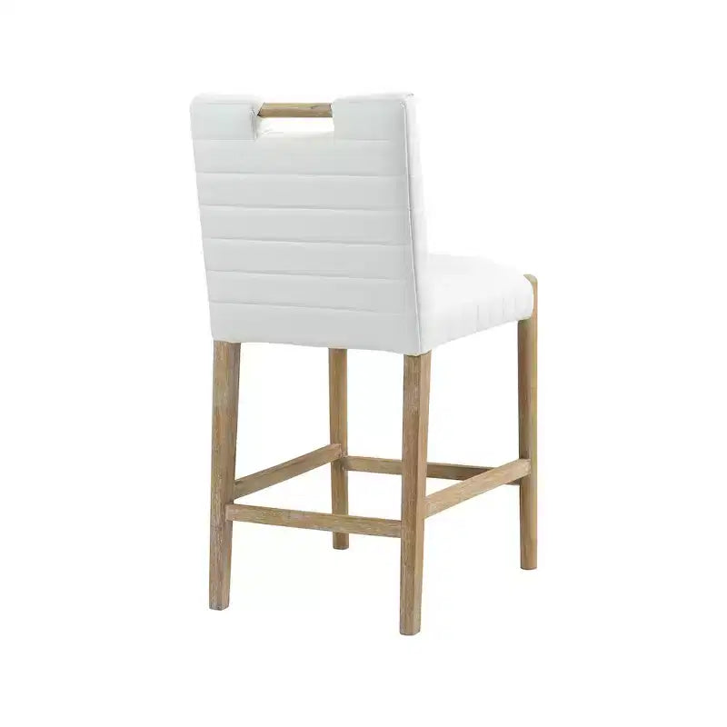 Meridian Furniture, Tabouret de comptoir Aimee en similicuir crème