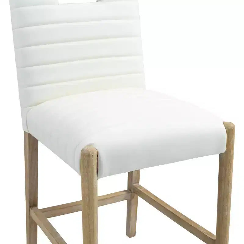 Meridian Furniture, Tabouret de comptoir Aimee en similicuir crème
