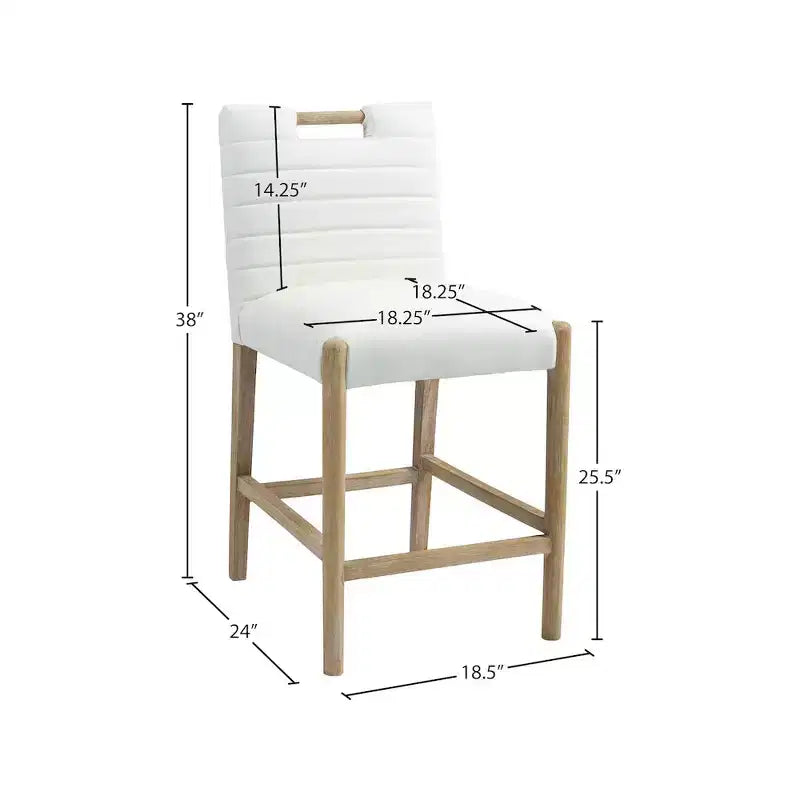 Meridian Furniture, Tabouret de comptoir Aimee en similicuir crème
