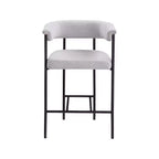 Meridian Furniture, Tabouret de comptoir en tissu texturé lin gris Malin, lot de 2