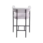 Meridian Furniture, Tabouret de comptoir en tissu texturé lin gris Malin, lot de 2