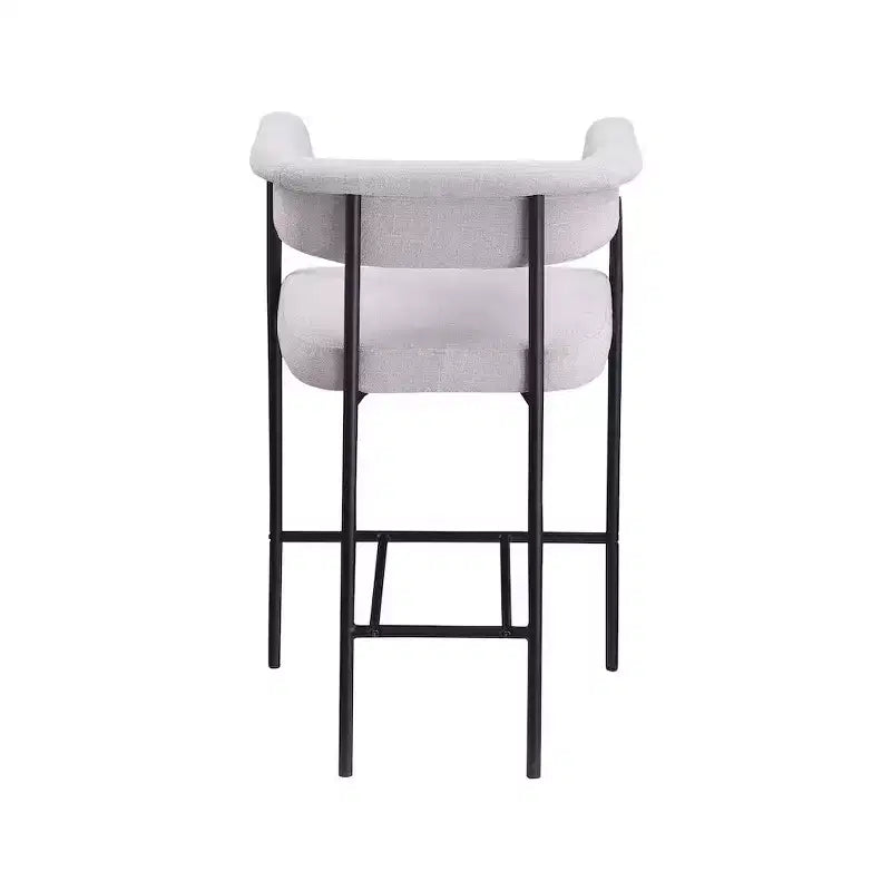 Meridian Furniture, Tabouret de comptoir en tissu texturé lin gris Malin, lot de 2