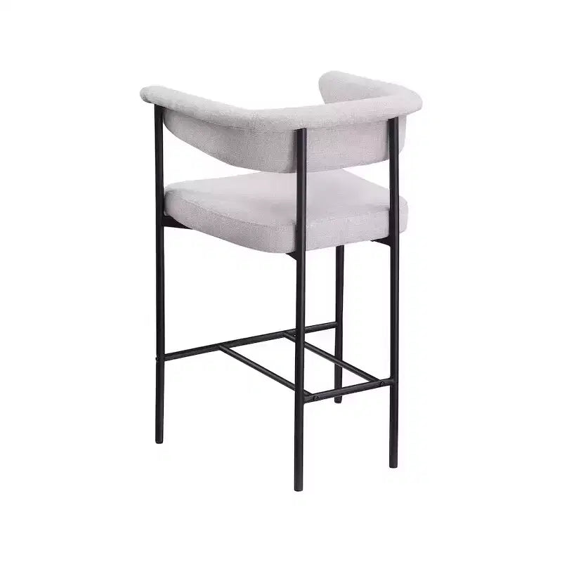 Meridian Furniture, Tabouret de comptoir en tissu texturé lin gris Malin, lot de 2