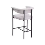 Meridian Furniture, Tabouret de comptoir en tissu texturé lin gris Malin, lot de 2
