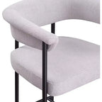 Meridian Furniture, Tabouret de comptoir en tissu texturé lin gris Malin, lot de 2