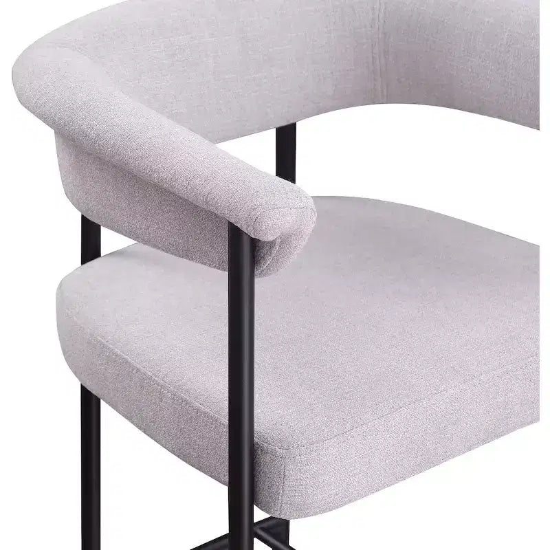 Meridian Furniture, Tabouret de comptoir en tissu texturé lin gris Malin, lot de 2