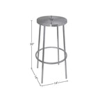 Meridian Furniture, Tabouret de bar Tyson en fer argenté