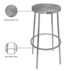 Meridian Furniture, Tabouret de bar Tyson en fer argenté