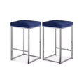 Meridian Furniture,Nicola Navy Velvet Stool, Set of 2