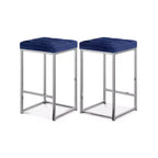 Meridian Furniture,Nicola Navy Velvet Stool, Set of 2