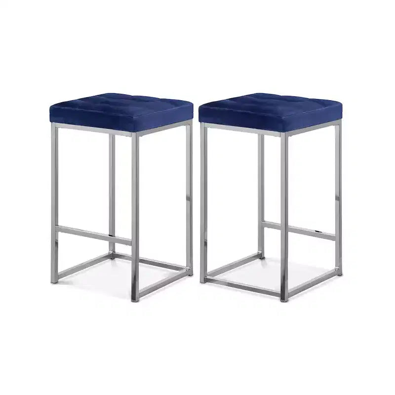 Meridian Furniture,Nicola Navy Velvet Stool, Set of 2