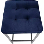 Meridian Furniture, Tabouret Nicola en Velours Bleu Marine, Lot de 2