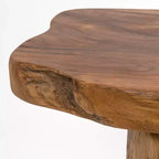 Banc d'entrée en bois de teck massif Live Edge noir/naturel, 1 place