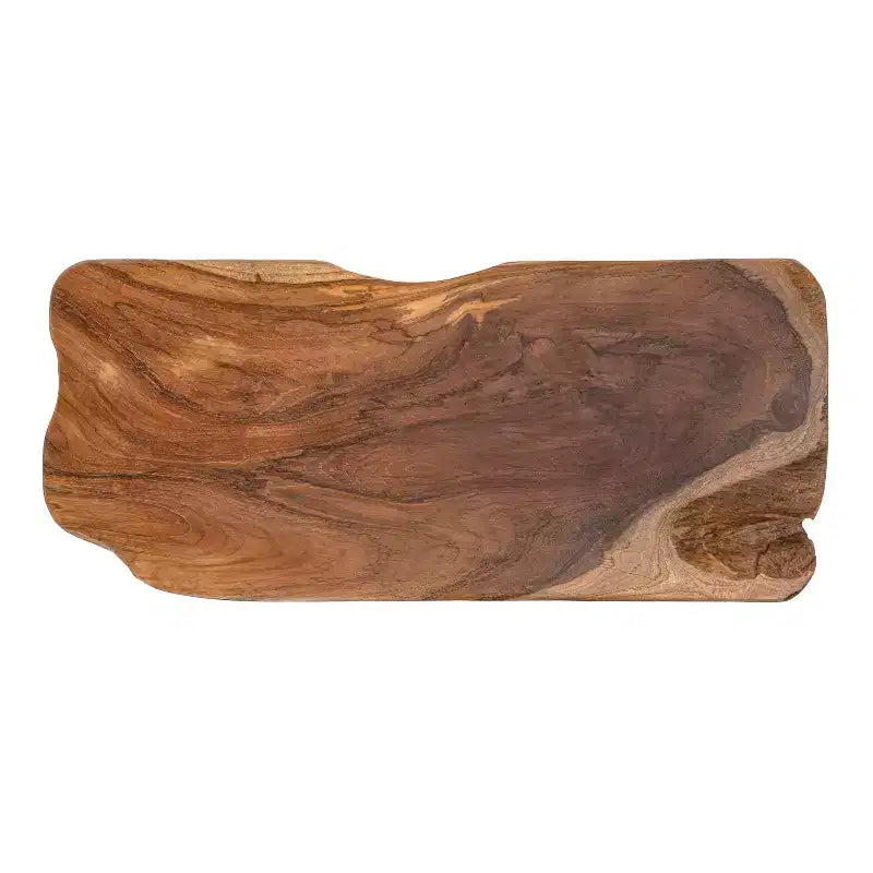 Banc d'entrée en bois de teck massif Live Edge noir/naturel, 1 place