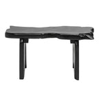 Banc d'entrée en bois de teck massif Live Edge noir/naturel, 1 place