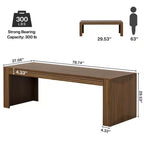 Bureau en bois rustique marron pour 2 personnes, 199,9 cm