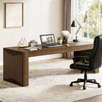 Bureau en bois rustique marron pour 2 personnes, 199,9 cm