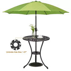 Table de bistrot ronde noire, style floral tulipe, 1 place