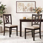 Costway Dining Chairs Set of 2/4 with Hollowed Backrest & Padded Seat for Living Room Kitchen