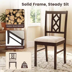 Chaise de salle à manger sans accoudoirs à dossier haut en noyer, style rustique/ferme, lot de 2/4