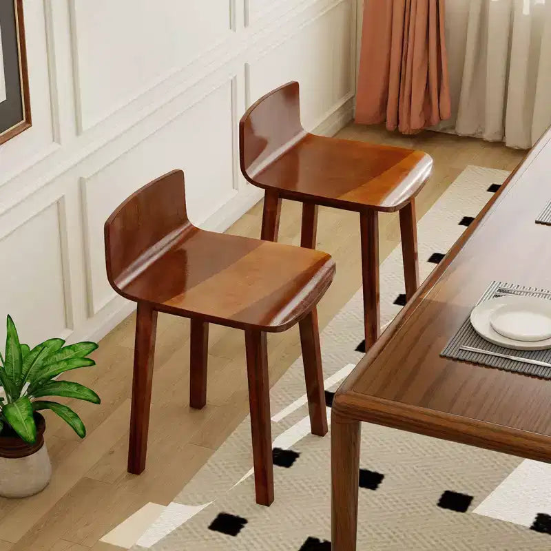 Chaise de salle à manger sans accoudoirs marron, bois d'acacia, lot de 2/4