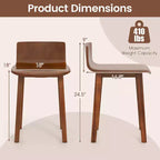 Chaise de salle à manger sans accoudoirs marron, bois d'acacia, lot de 2/4