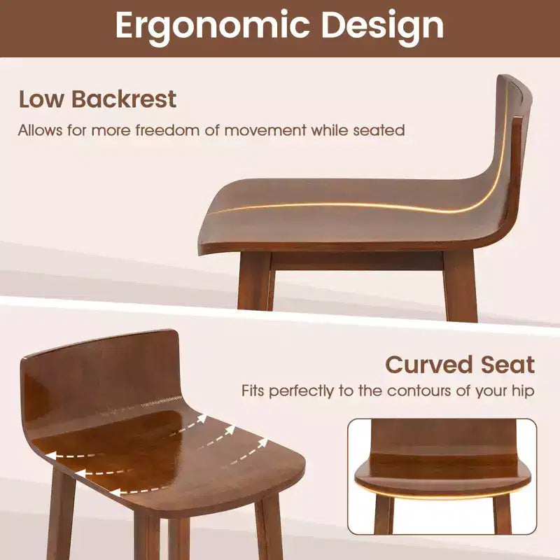 Chaise de salle à manger sans accoudoirs marron, bois d'acacia, lot de 2/4