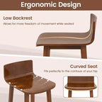 Chaise de salle à manger sans accoudoirs marron, bois d'acacia, lot de 2/4