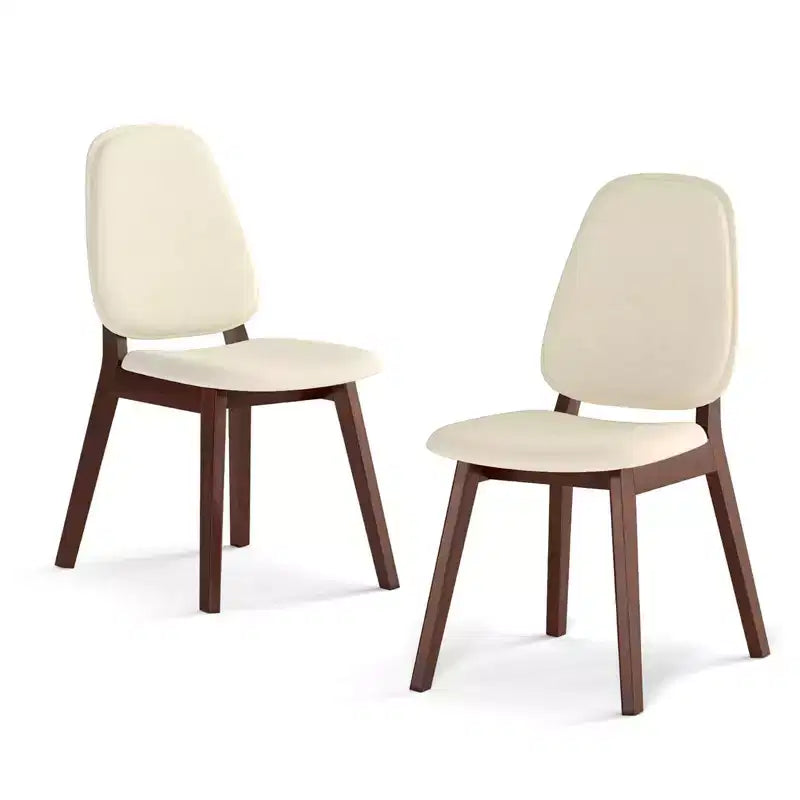 Costway Modern Dining Chair Set of 2/4 with Upholstered Backrest Seat Linen Fabric for Room