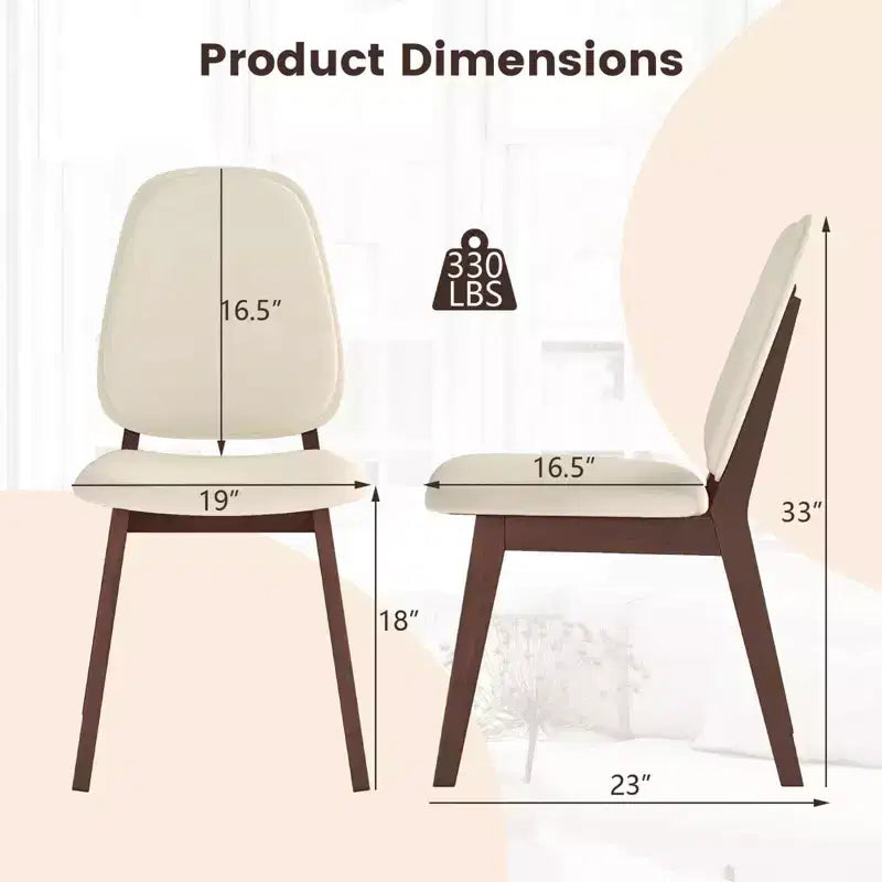 Chaise de salle à manger en lin marron et beige, sans accoudoirs, dossier haut, lot de 2 ou 4