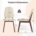 Chaise de salle à manger en lin marron et beige, sans accoudoirs, dossier haut, lot de 2 ou 4