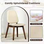 Chaise de salle à manger en lin marron et beige, sans accoudoirs, dossier haut, lot de 2 ou 4