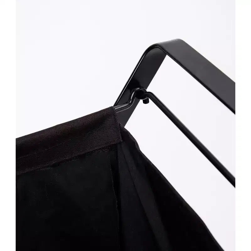 Panier à Linge avec Doublure en Coton – Noir/Blanc, Cadre en Acier, pour 1 Personne
